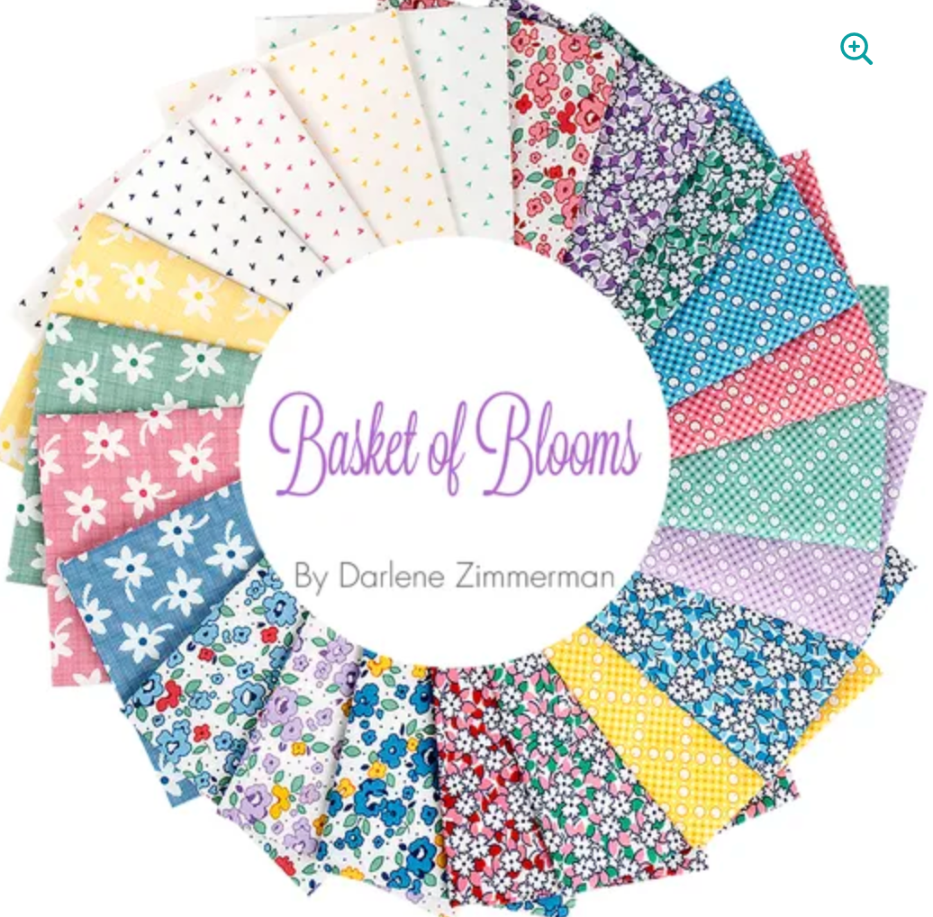 Baskets of Blooms 5 inch Charm Square Pack by Darlene Zimmerman