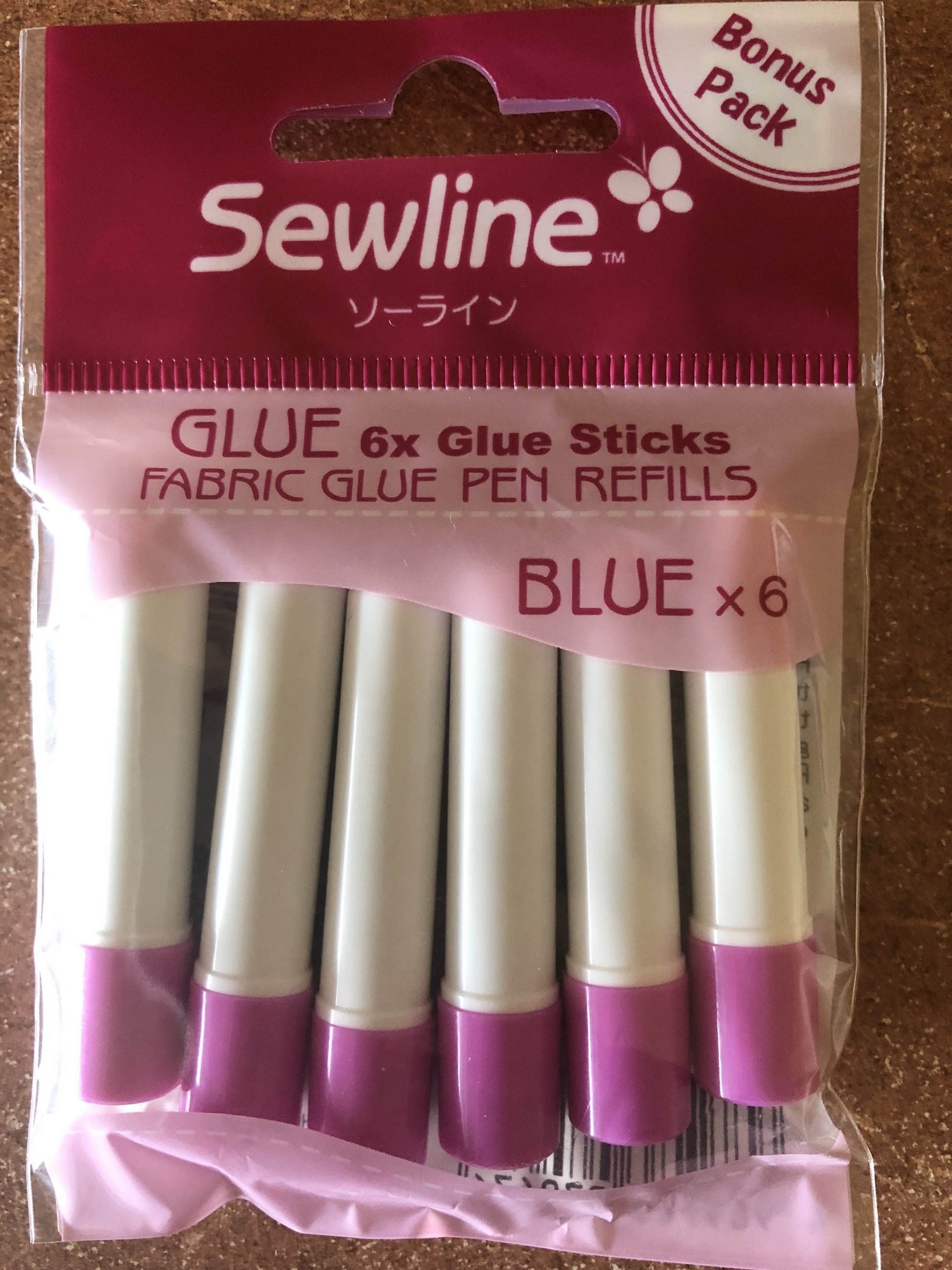 Sewline Fabric Glue Pen RefillsBlue pack of 6 glue sticks