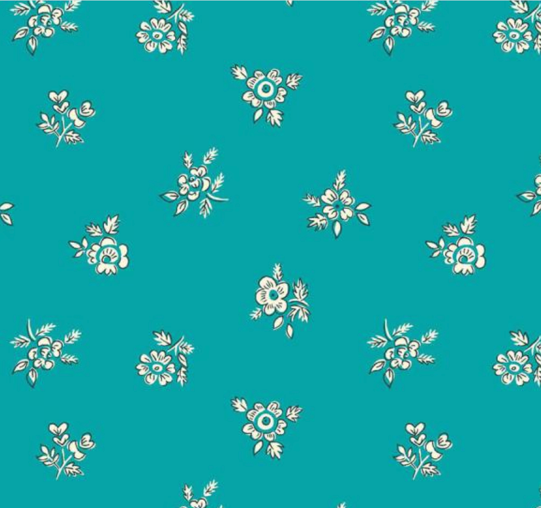 Liberty Quilting Cotton - The Flower Show Collection - Abbeywood Teal