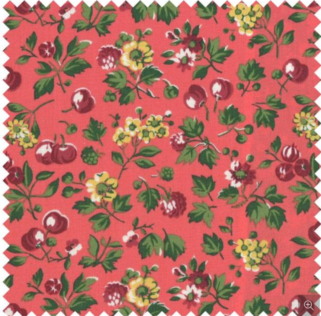 Liberty Quilting Cotton - The Orchard Garden Collection - Wild Cherry Tangerine