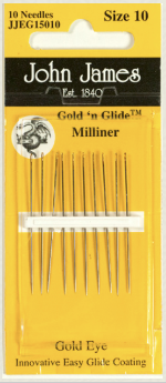 John James Gold n Glide Milliners Needles Size 10