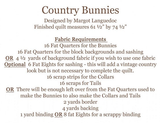Country Bunnies Quilt Pattern
