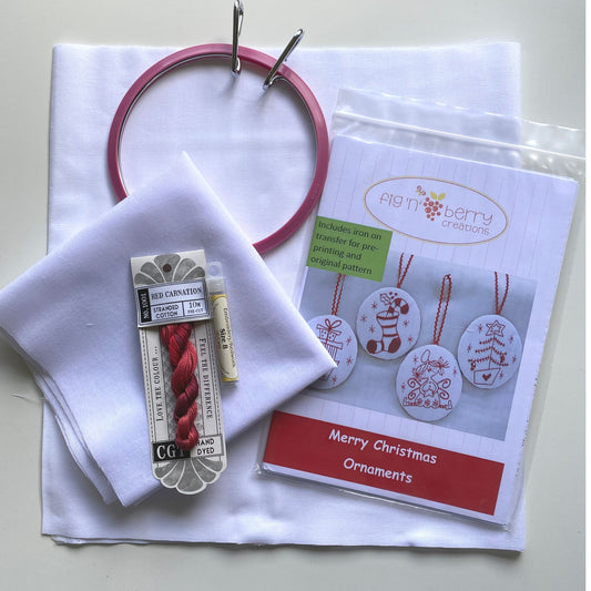 Merry Christmas Ornaments Stitchery Kit